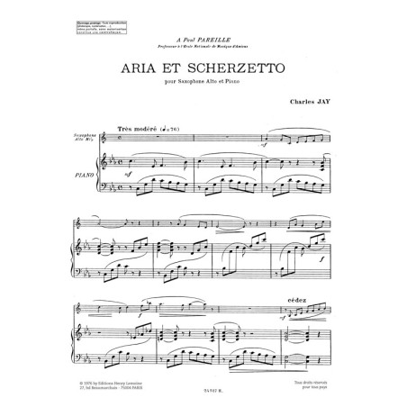 Aria et Scherzetto