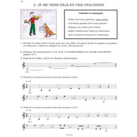 Le violoniste - méthode illustrée débutants