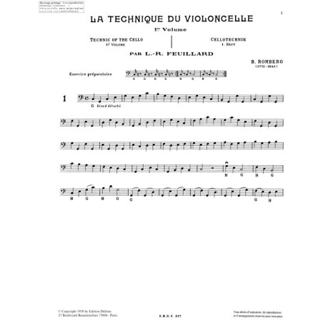 Technique du violoncelle Vol.1