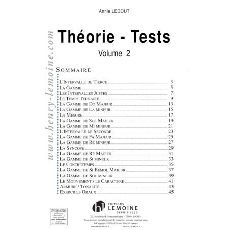 Théorie-tests Vol.2