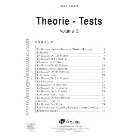 Théorie-tests Vol.3