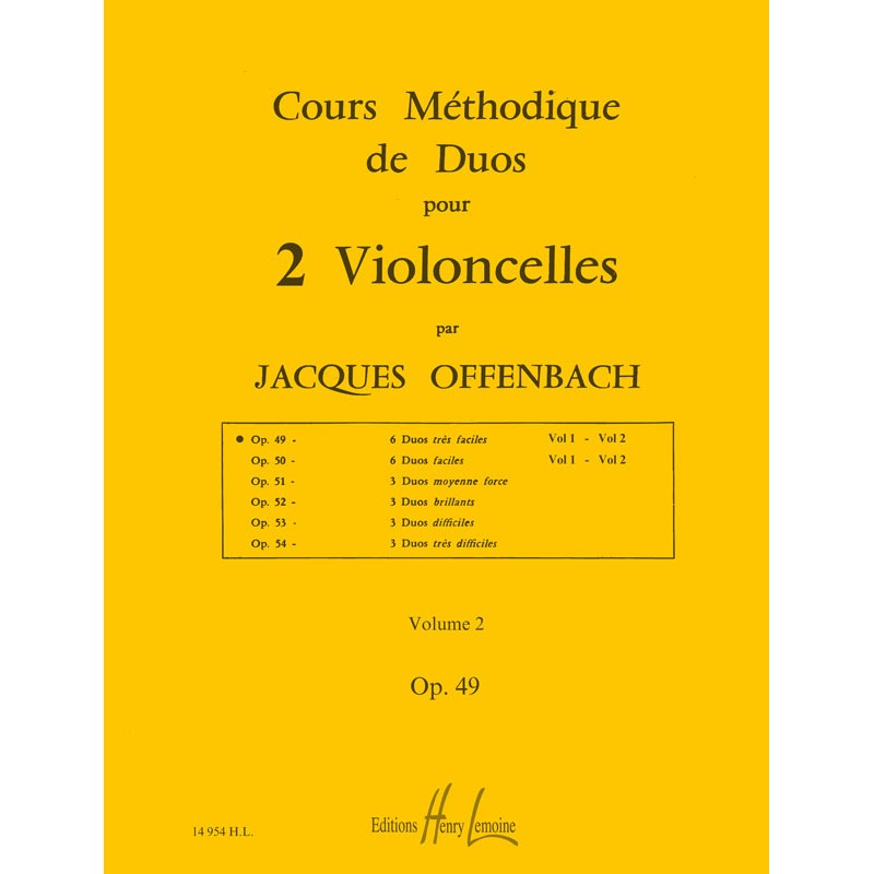 Cours méthodique de duos pour deux violoncelles Op.49 Vol.2