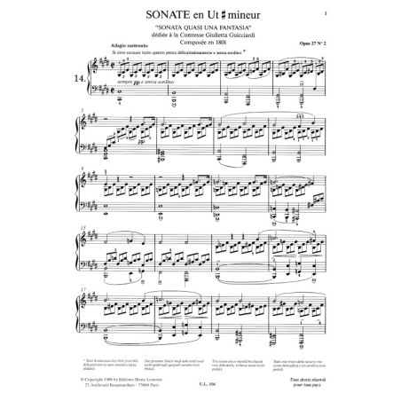 Sonate n°14 Op.27 n°2 Clair de lune